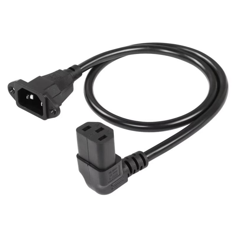 CERRXIAN IEC 320 C14 オス C13 メス アダプター PDU PSU UPS 3-ピン AC パワー 延長 ケーブル 0.6M S サイズ ブラック