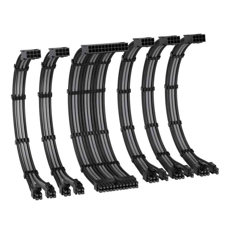 EZDIY-FAB PC電源延長スリーブケーブル 16AWG 電源延長ケーブル PSU 延長ケーブル 6本 & 30CM 3本の8ピンGPU延長ケーブル 2本の8ピンCPU延長ケーブル 1本の24ピンATX電源延長スリーブケーブル 柔軟で
