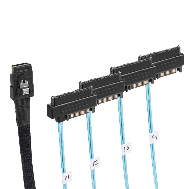 Cablecc 内部 36 ピン ミニ SAS SFF-8087 ホストから 4 SFF-8482 ターゲット SAS クおよび SATA ケーブル 1M