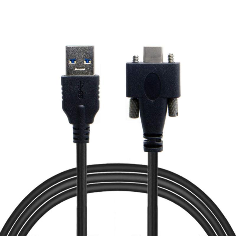 NFHK USB 3.1 Type-C デュアル ロック コネクタ - 標準 USB3.0 データ ケーブル カメラ用 パネル取り付けネジ付き