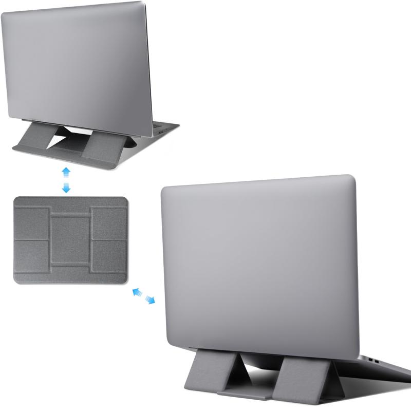 Domstar 超軽量70gノートパソコンスタンド 折りたたみ式 二段階角度調 放熱穴付き 薄型 持ち運び便利 PCスタンド 11.6-16インチ対応 猫背防止
