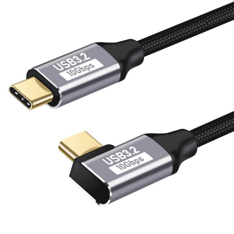 USB Type C ケーブルL字 USB C to C ケーブル100W PD急速充電 USB 3.2 10Gbps 高速データ転送 4K/60Hz映像出力 タイプC ケーブル ナイロン編み MacBook、Pad、Surface、Switch、Xpe