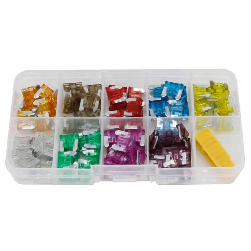 zmart 低背ヒューズ 5A/7.5A/10A/15A/20A/25A/30A/35A/40A*10個 90個 ヒューズ プラー クリップ ミニヒューズ 平型ヒューズ 車用ヒューズ ヒューズホルダー ヒューズボックス ブレードヒューズ 管ヒュー