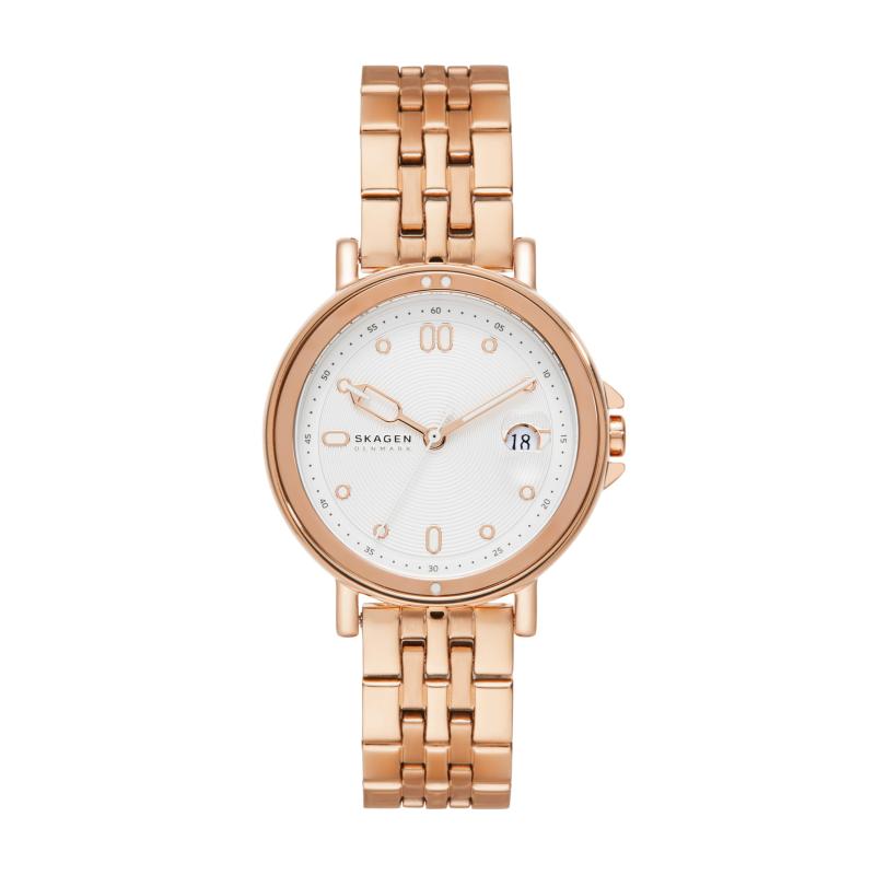 Rakuten - Skagen レディース SIGNATUR LILLE SPORT 三針デイト ローズゴールドトーン ステンレススチールウォッチ、SKW3136