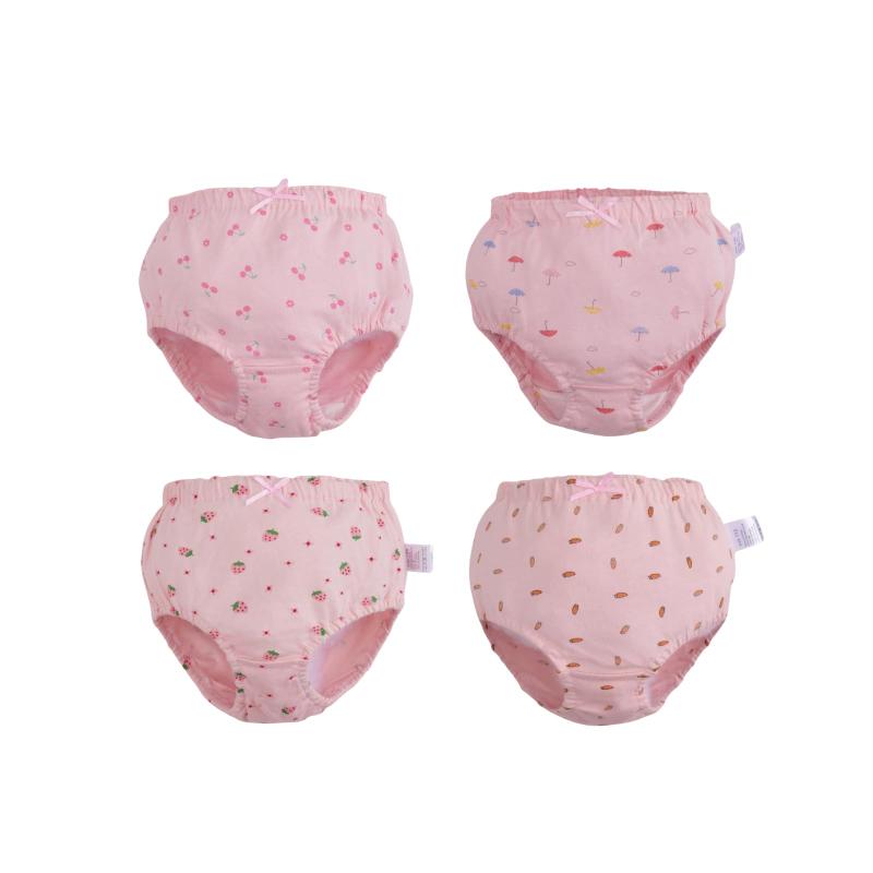 [OZBERLI] 4枚 セット 女の子 パンツ 女児 ショーツ 下着 肌着 吸湿 快適 キッズ ガールズ 幼稚園 子供服 90 100 110 120
