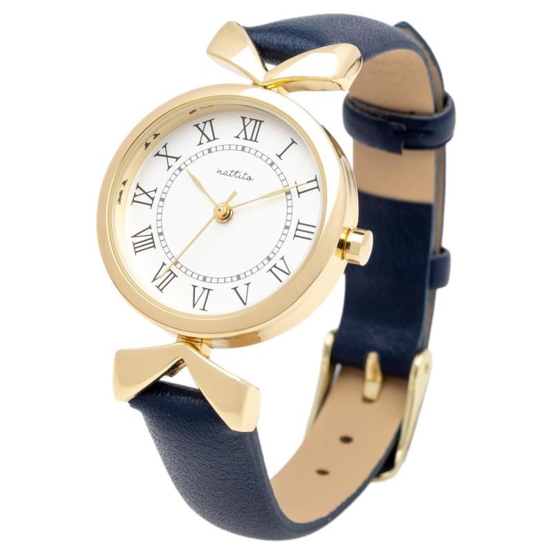Fieldwork Women's Analog Watch, Priscilla Series, Leather Band, Antique Style, Stylish, Elegant, Cute, Simple, Navy, ST306-5 NV