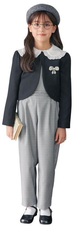 [アリサナ] 入学式 小学生 女の子 スーツ 子供服 フォーマル ミア (ジャケット + ブラウス + サロペット の3点セット)