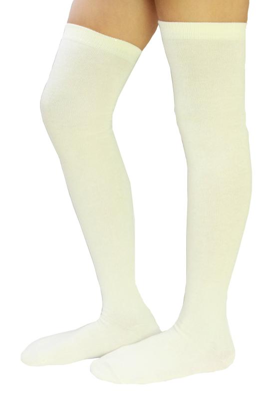 [ナコー] 安心の日本製 3足組 シンプル平無地 子供 オーバーニーソックス