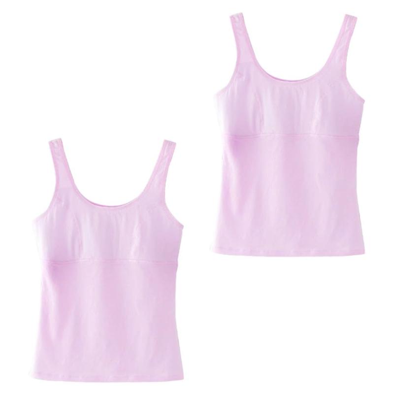 [MUUZU] ジュニアブラ インナー キャミソール 全10パターン [ 女の子 下着 ストレッチ 綿 透けにくい カップ付き 胸二重 ]