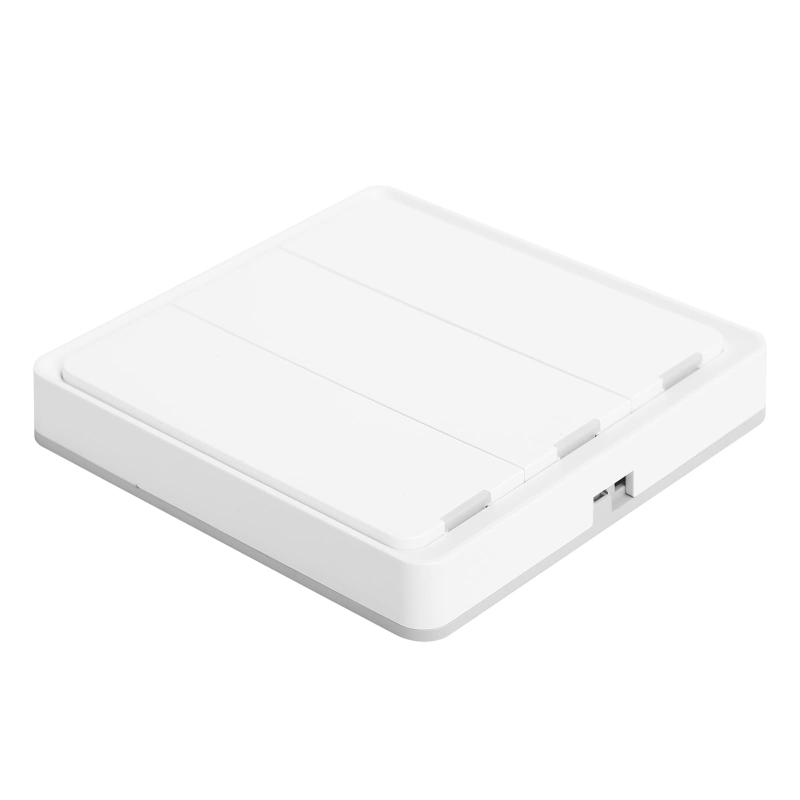 Zigbee 3キーシーンスイッチ ワイヤレス壁スイッチ リモコン壁 寝室 キッチン バスルーム PC 素材 配線不要 電池駆動 Bluetooth5.0 対応 両面テープ付き アプリ遠隔制御