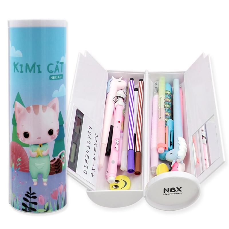 ペンケース 可愛い 筆箱 小学生 女の子 男の子 高校生 大容量 立つ 筆入れ シンプル おしゃれ 電卓 鏡 ..