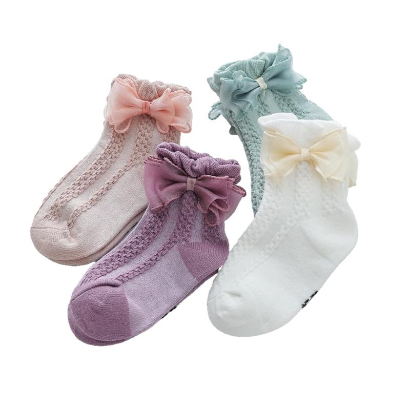 樂天商城 - [HOLRAFAN] 子供靴下 ソックス キッズ 4足セットリフリレース靴下 ショートソックス レースソックス 女の子 ガールズ 子供 フォーマル服用 蝶結び 卒業式 入学式 発表会 七五三 通学 通園