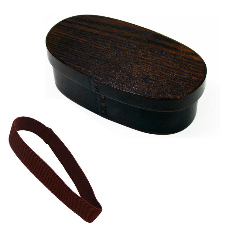 大阪 長生堂 曲げわっぱ 弁当箱 摺り漆 1段 仕切り付 600cc