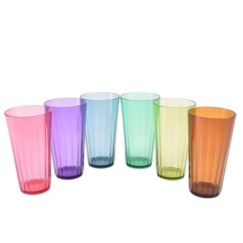 樂天商城 - Claritte【日本製】600ml タンブラー グラス コップ - 6個セット - 割れにくい素材 - 滑りにくい加工 - 食洗機対応 - ハイグレードプラスチック使用 - 贈り物 プレゼント ギフト (6色)