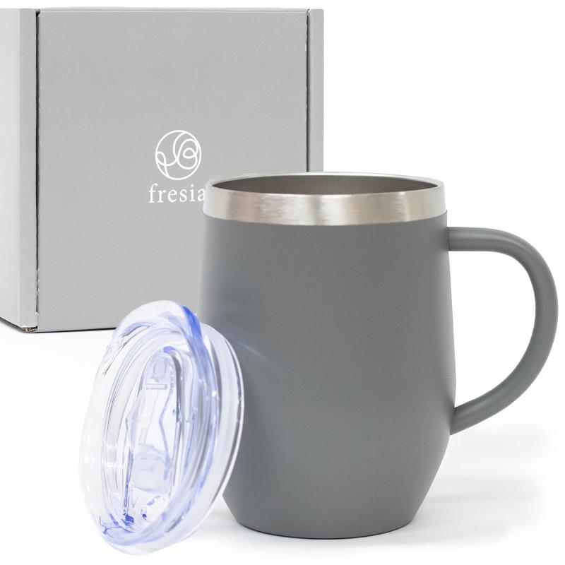 fresia(フリージア) マグカップ タンブラー 真空断熱 蓋付き 保温 保冷 ステンレス マグ コップ 食洗機対応 クリスマスプレゼント 母の日 ギフト コーヒーカップ 360ml