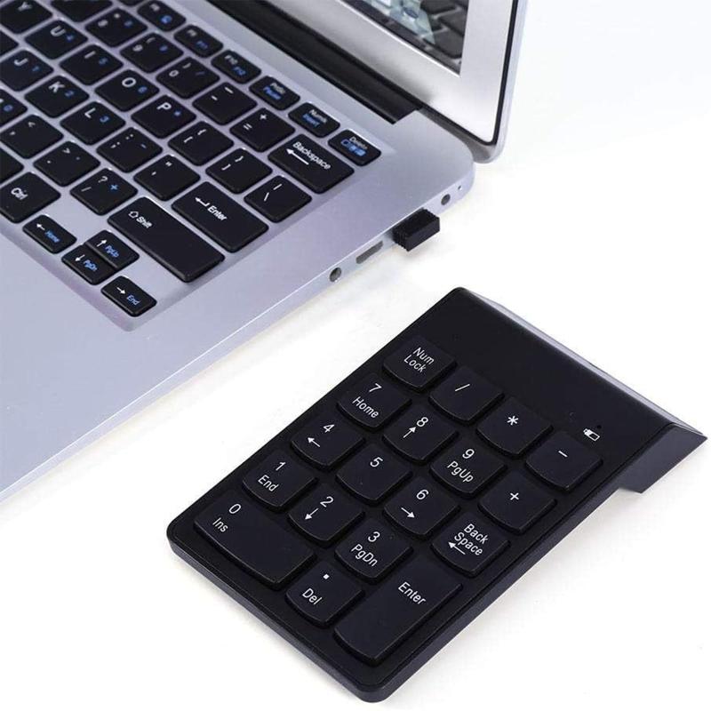 テンキー ワイヤレステンキー弓式超薄型静音設計抗菌 無線 2.4G接続 numlock非連動 左手デバイス 片手デバイス ショートカットキー iOS iPadOS Windows Android互換（ブラック）