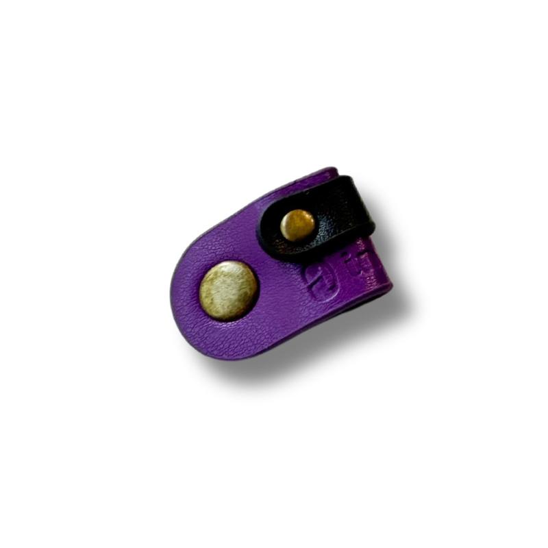 intime ケーブルホルダー コードクリップ イヤホンケーブル コード まとめる コードリール 革製 O2-CR-PB (紫/黒)