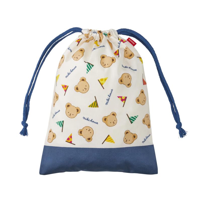 [ミキハウス] 巾着袋 くま 日本製 男の子 女の子 ベビー キッズ 幼稚園 保育園 子供服 15-4138-680
