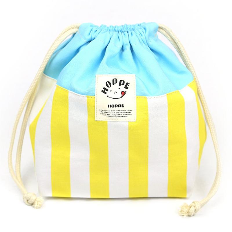 巾着M 巾着袋 中 弁当袋 給食袋 ランチ巾着 お弁当入れ 通学 小学生 キッズ HOPPE(3.0)