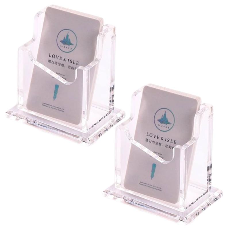 HAMILO 名刺スタンド アクリル製 カード立て 透明 縦型 2点セット