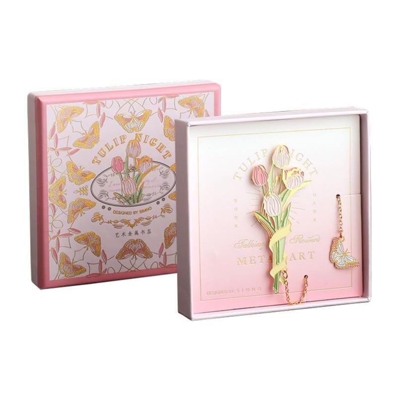 チューリップ 蝶 しおり ブックマーク おしゃれ 癒し