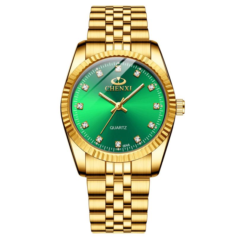 樂天商城 - JEWELRYWE カップルウォッチ 超薄型 クォーツ アナログ 腕時計 夜光針 カジュアル ステンレススチール メンズ 恋人 結婚式 ロマンチックなギフト グリーン
