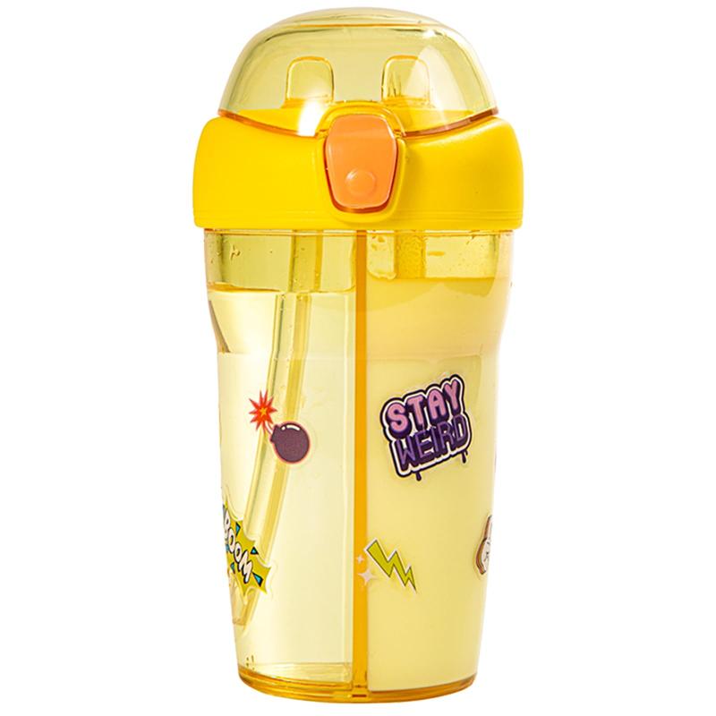 GEITOO ボトル 水筒 430ml ポータブルストロースポーツウォーターボトル BPAフリー...