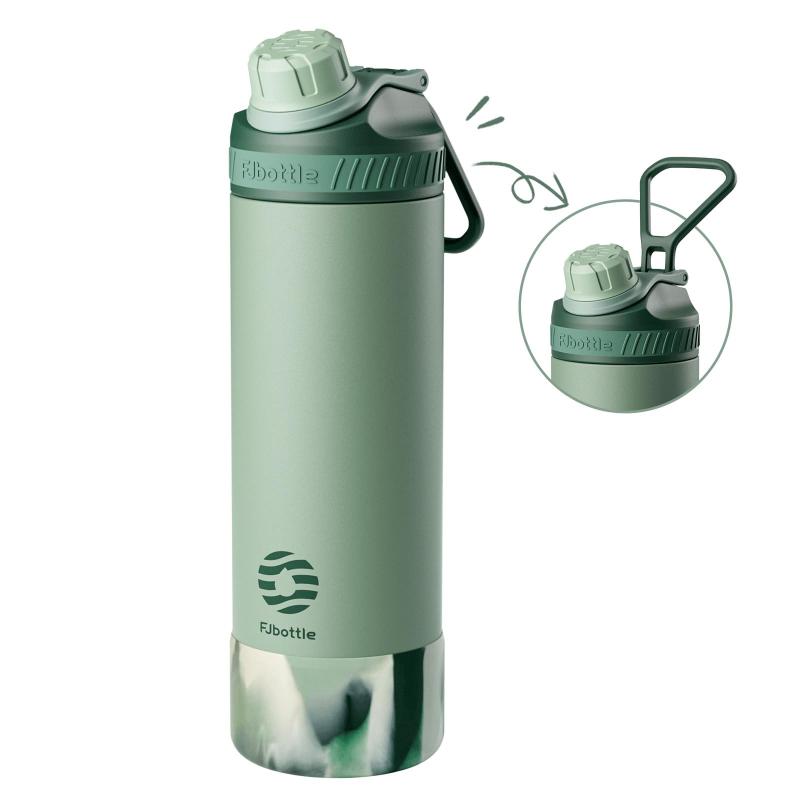 351 ml - 500 ml - FJbottle 水筒 950ml 真空断熱 直飲み ネジキャップ付き ハンドル付き スポーツボトル 0.95リットル スポーツ飲料対応 大容量 持ち運び マグ ボトル 広口 洗いやすい ステンレスボトル ハンドル
