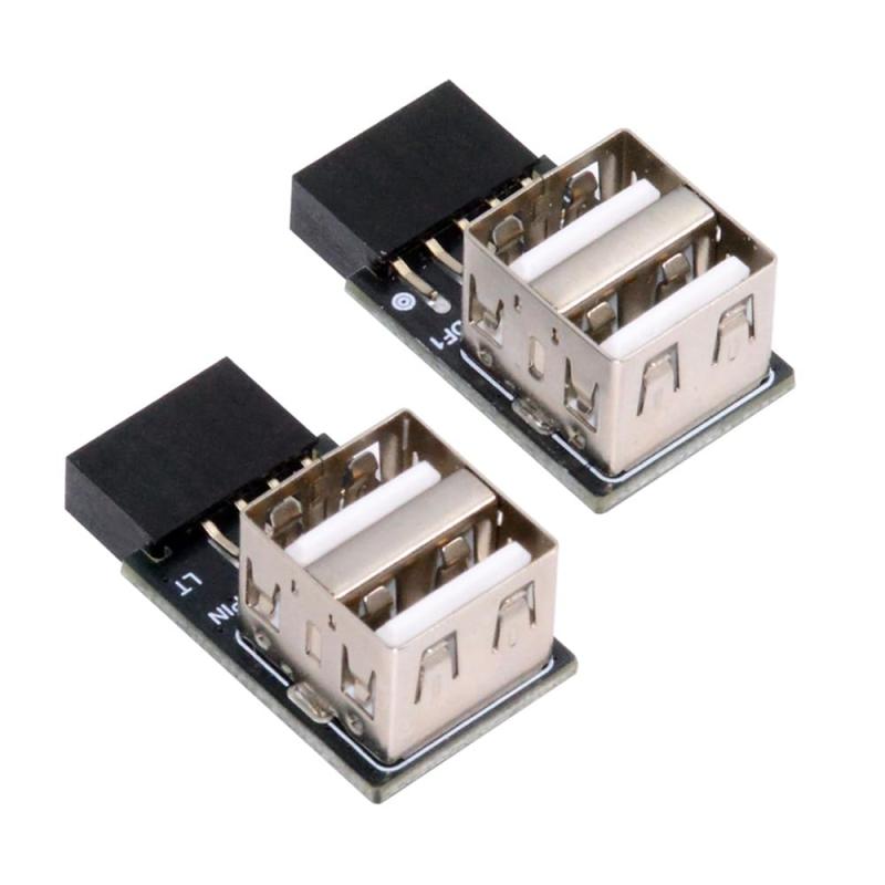xiwai 2個/ロット 9ピン 10ピン ヘッダー マザーボード 内蔵からデュアルUSB 2.0メスアダプターコンバーター 水平タイプ 高速480Mbps ノートパソコン タブレット用