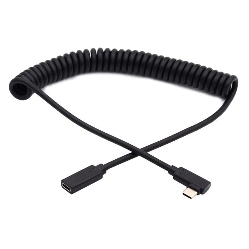 Cablecc USB-C キーボード マウス ストレッチ コイル状ケーブル ゲーム キーボード用メス延長電源 & データ ケーブル