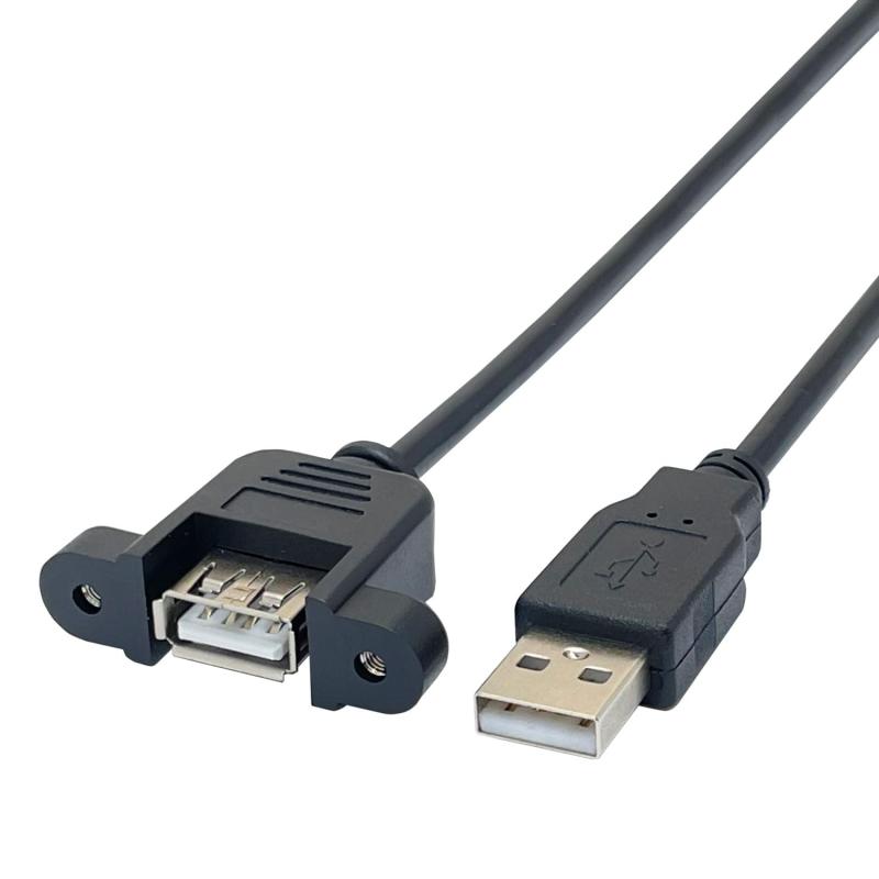 タローズ(Taro’s) パネルマウントUSBケーブル USB2.0ケーブル A,Bコネクタ オス－パネルマウントA,Bコネクタ メス ブラック