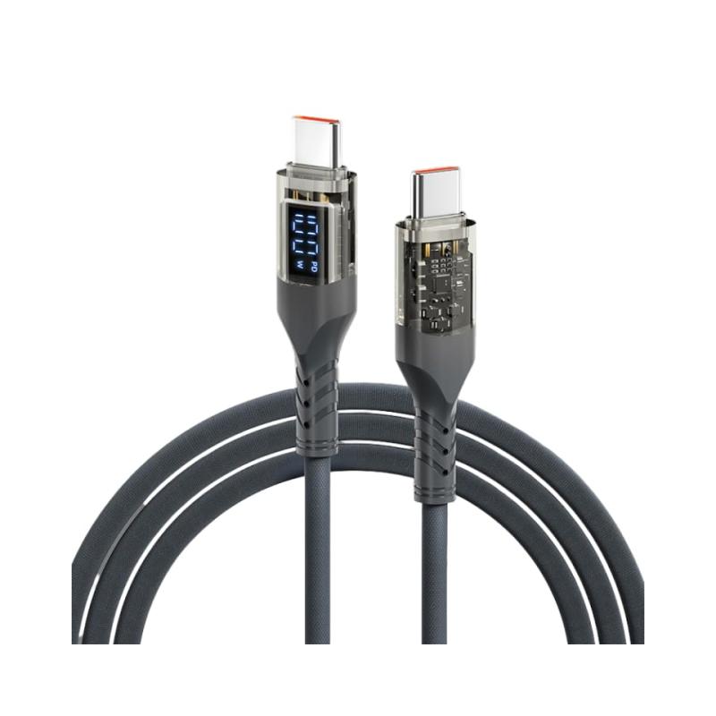 kaofish LED電力表示 充電ケーブル 折れにくい 強化設計 PD 60W 編み上げ 高速充電 バッテリー保護 発熱防止 Type-C to Type-C 1.5m iPad Pro MacBook Switch 対応 耐久性（1.5M） [並行輸