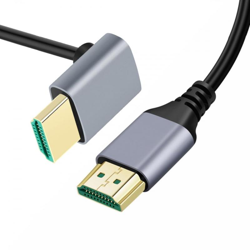 CY Cable HDMI 2.1 超薄型 HDTV ケーブル 8K 4K ハイパー超柔軟 スリムコード 直角 90度 Type-A オス-オス コンピューター HDTV