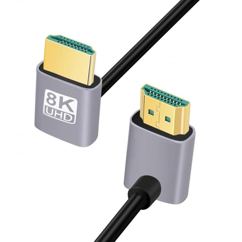 CY ケーブル HDMI 2.1 超薄型 HDTV ケーブル 8K 4K ハイパースーパーフレキシブル スリムコード 角度付き 90 度タイプ A コンピューター HDTV 用 (50cm)