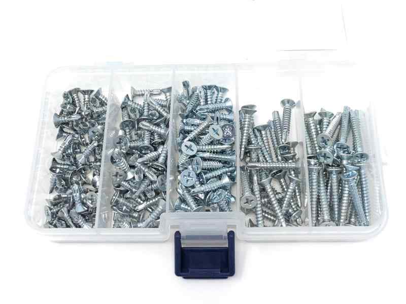 ピアスビス 鉄 サラ頭 ドリルねじセット(国産ケース使用) 4mm x 13mm/16mm/19mm/25mm/30mm 200本入 PB-..