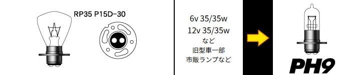 M&Hマツシマ ハロゲンバルブ 12V35/35W クリアー PH9 13 ライト