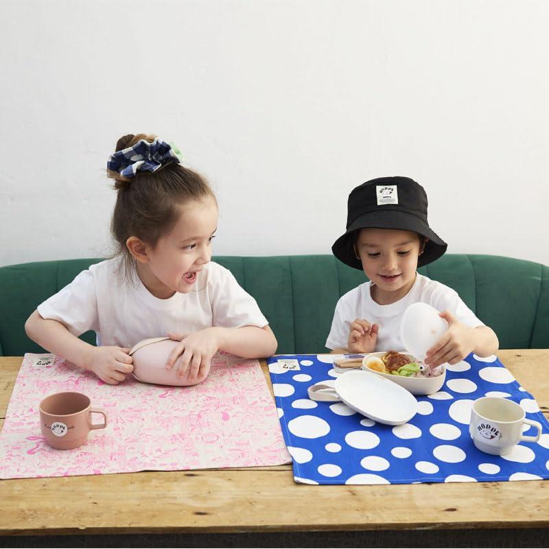 ランチクロス ベビーブルードット 2枚セット ナフキン ランチマット クロス お弁当...