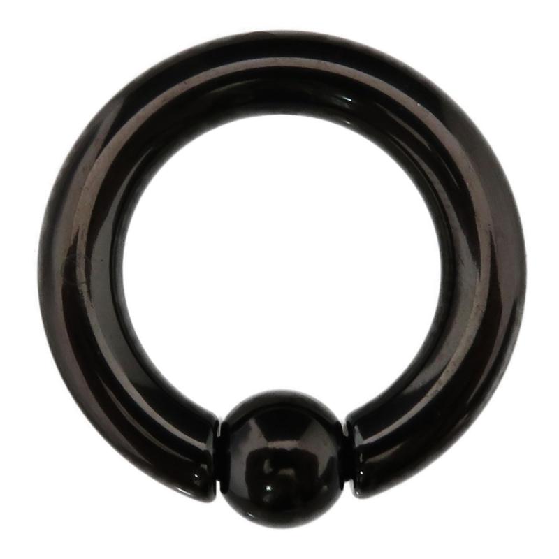 PIAcollection ボディピアス キャプティブビーズリング ブラックカラー ワンタッチスプリングボール ボディーピアス 内径20mm ボール径8mm 1個売り 4gbk20/8
