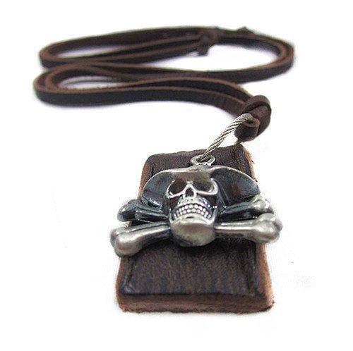 Original Tribe 조정가능한 갈색 가죽, 합금 펜던트 목걸이 소년의 목걸이 중립 목걸이 패션 목걸이 PL0219