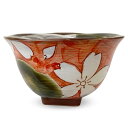 ジェイキッチンズ 工房祥 sho~ 織部粉引桜 角高台 茶碗 レッド 波佐見焼 日本製