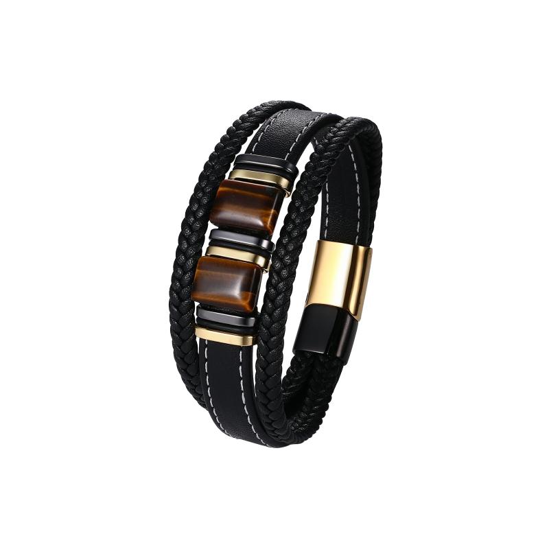樂天商城 - [Aroncent] ブレスレット メンズ 革ベルト ブラック アンティーク風: レザーベルト 編み レトロ 腕輪 黒 茶色 - 会社 学校 バレンタインデー 父の日 クリスマス プレゼント
