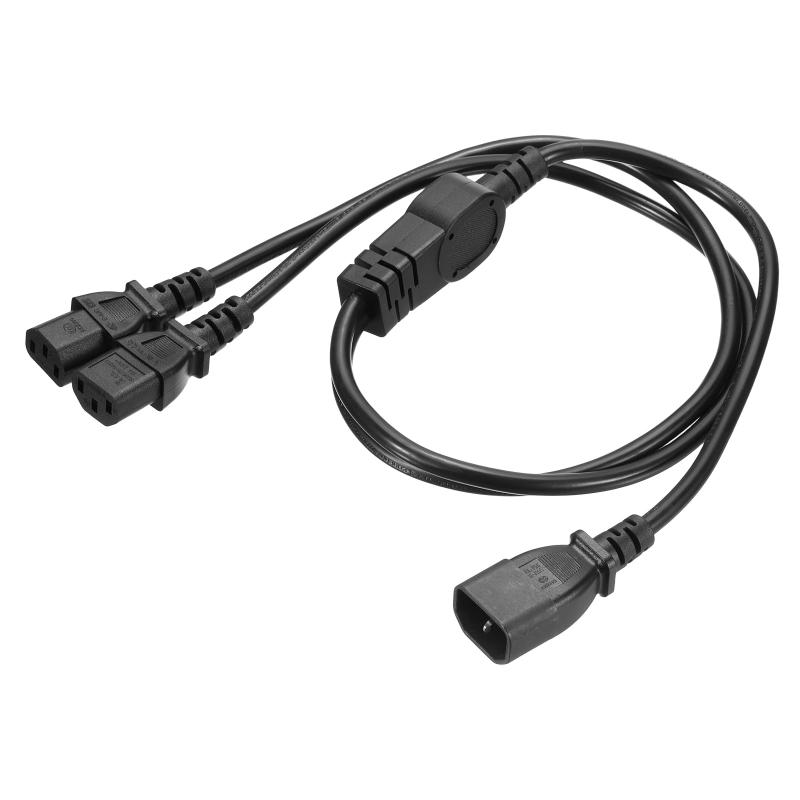 DMiotech 3フィート IEC 60320 C14 to IEC 60320 2 C13 電源コード 125V 10A C14 to 2 C13 電源延長ケーブル PC モニター 電源用 黒