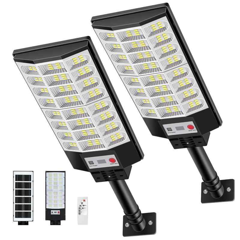 Willmind ソーラー街灯 LEDソーラーライト 屋外 防犯 ガレージ照明 【リモコン＆人感センサー付き・2400LM高輝度】 IP65防水 6500K昼光色 自動点灯消灯 ワイヤレス簡単設置 電気代ゼロ 広範囲投光