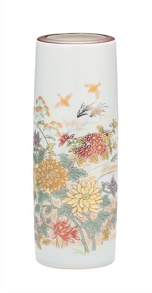 樂天商城 - ナカマル『九谷焼』6号寸胴花瓶・金菊花に雀 K9-1314