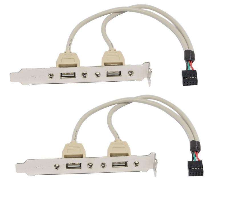 SinLoon ク コンピュータ ケーブル＆コネクタ 新しい 2ポート USB 2.0 PC マザーボード 背面 パネル 拡張 ブラケットからIDC 9 ピン マザーボード USBケーブル ホスト アダプタ