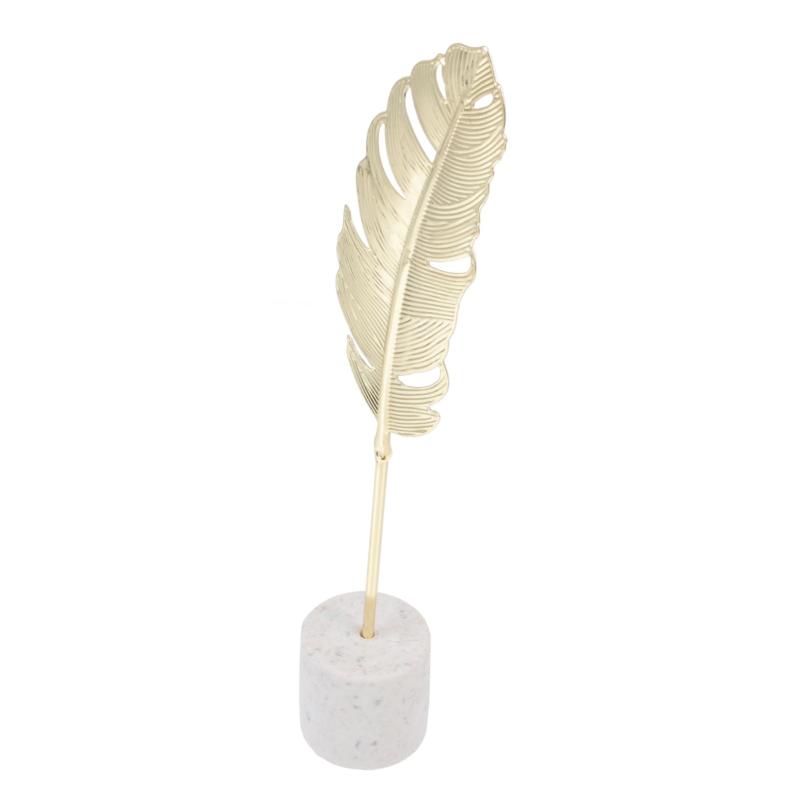 FOMIYES 1個 デスクトップ工芸品 ゴールドテーブルアート ゴールドフェザーテーブルアート メタルアート羽 Decoraciones Para Salas De Casa フェザーグッズ 羽