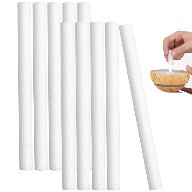 綿棒 加湿器 フィルター 卓上加湿器専用 10個入り 8*183mm 加湿器 替え芯 給水芯棒 卓上加湿器 吸水芯 自由にカットできる🔔【包装仕様】綿棒 8*183mm、10本セット、自由裁断可。🔔【高品質の給水芯】柔らかな超吸水素材で作られた高品質の給水芯です。高密度の繊維綿より不純物などを濾過できます。パワフルで、キレーなミストを届けていきます。🔔【裁断可能の汎用仕様】18.3cmのロングサイズ。ハサミで簡単にカットできる素材。ほぼ全ての卓上加湿器で利用できます。🔔【充分な10本セット】交換目安が3~6ヶ月(1日4時間使用する場合)ですが、使用時間が長くお手入れもめったしないと給水芯の吸水力が低下しカビが生えてしまいますので、その場合は1~2ヶ月で交換するのが望ましいです。🔔【製品の特徴】加湿器フィルターは、微細な弾性、均一な細孔分布、強力な吸水性と貯蔵能力、揮発安定性を備えています。