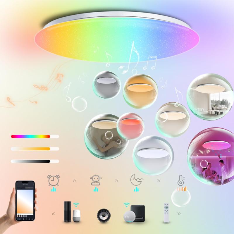 GHETTALINN LED 音楽シーリングランプ- 6/8/12H -10/14Q