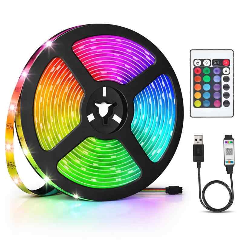 Rakuten - WAYetTO テープライト 1m 2m 5m 16色 リモコン付き 調光調色 usb ledテープライト LED ライト テープ 間接照明 切断可能 マルチカラー 両面テープ 非防水 寝室 リビング キッチン パーティー クリス