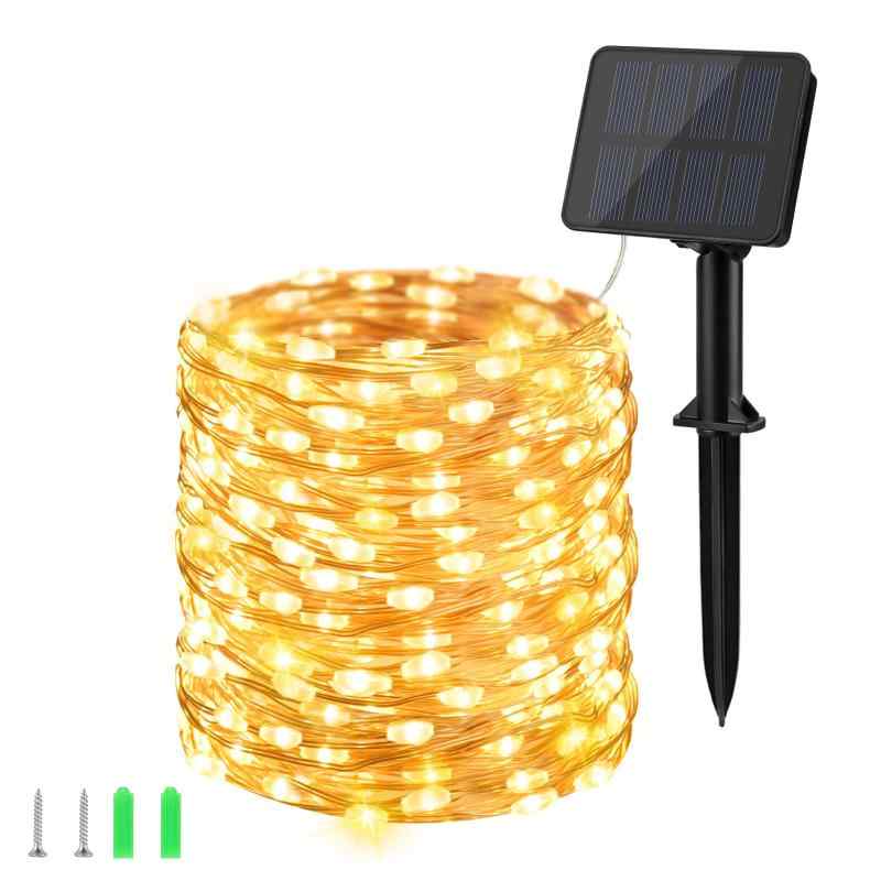 Dalugo イルミネーションライト ソーラー LED ストリングライト 屋外 防水 10M 100LED イルミネーション クリスマス 電飾LED ソーラーライト アウトドア 室内 フェアリーライト おしゃれ 8点灯モー